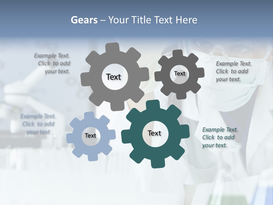 A Woman In A Lab Coat Holding A Beakle PowerPoint Template