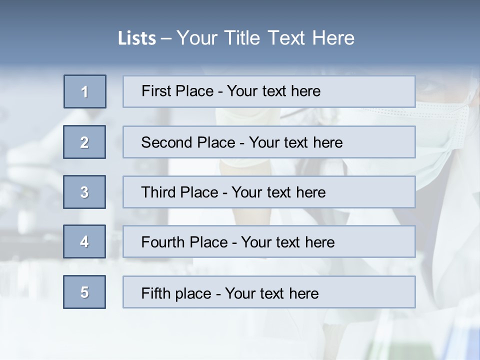 A Woman In A Lab Coat Holding A Beakle PowerPoint Template