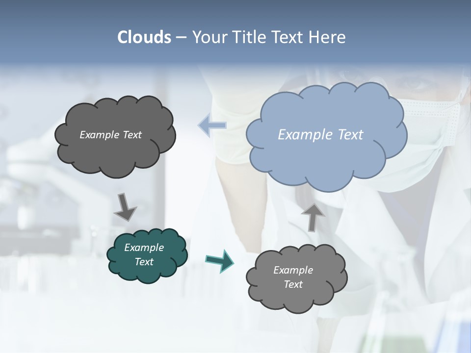 A Woman In A Lab Coat Holding A Beakle PowerPoint Template