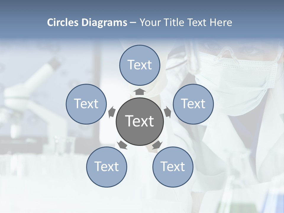 A Woman In A Lab Coat Holding A Beakle PowerPoint Template