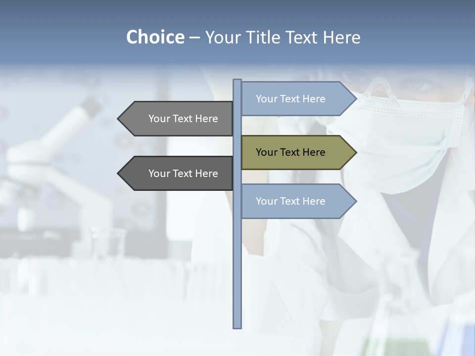 A Woman In A Lab Coat Holding A Beakle PowerPoint Template