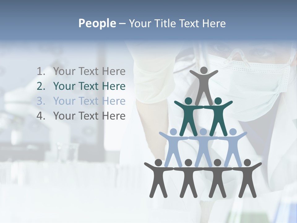 A Woman In A Lab Coat Holding A Beakle PowerPoint Template