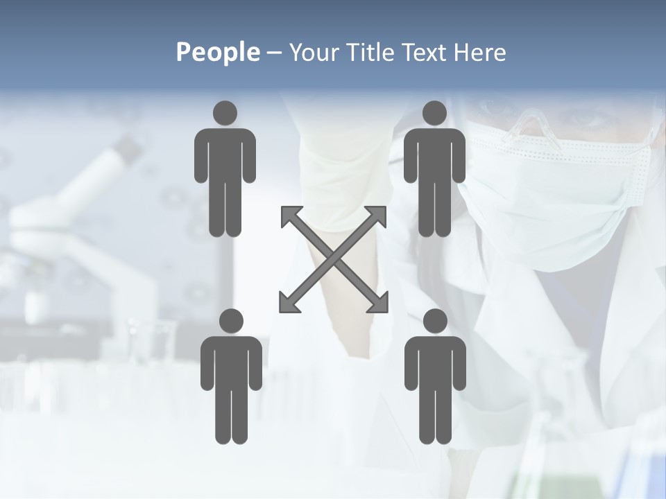 A Woman In A Lab Coat Holding A Beakle PowerPoint Template