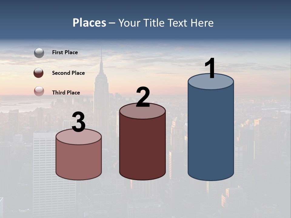 A City Skyline With A Sunset In The Background PowerPoint Template