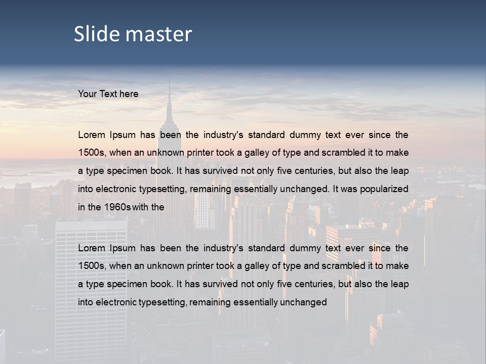 A City Skyline With A Sunset In The Background PowerPoint Template