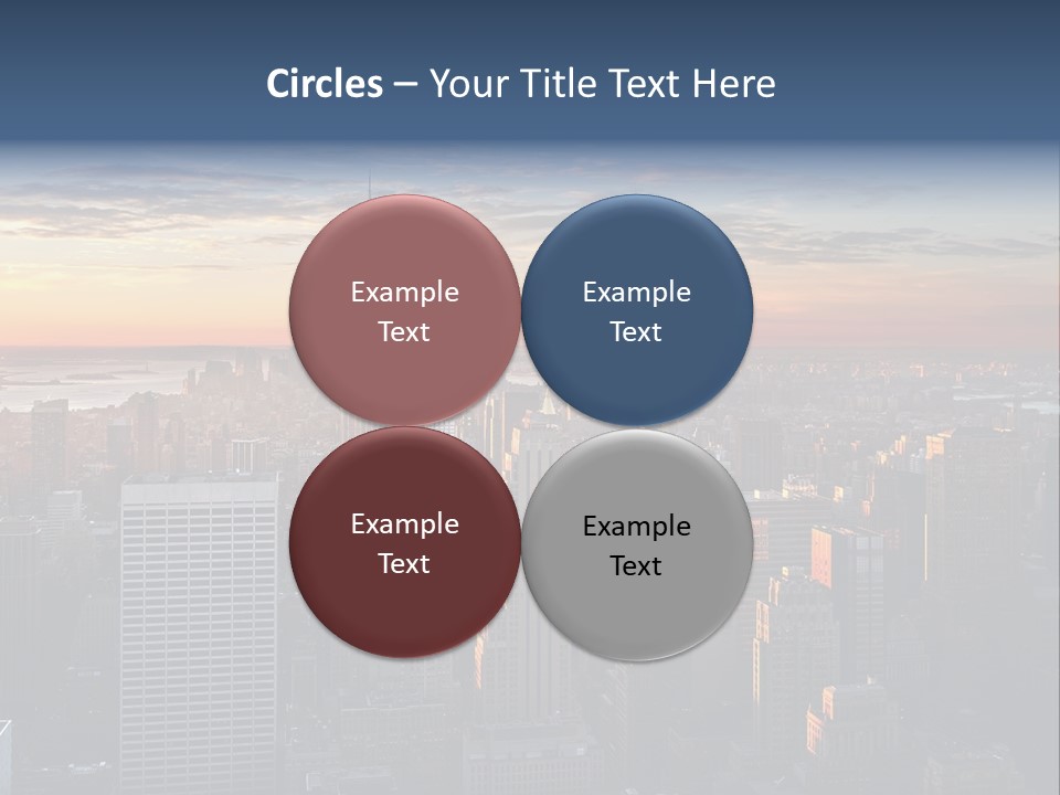 A City Skyline With A Sunset In The Background PowerPoint Template