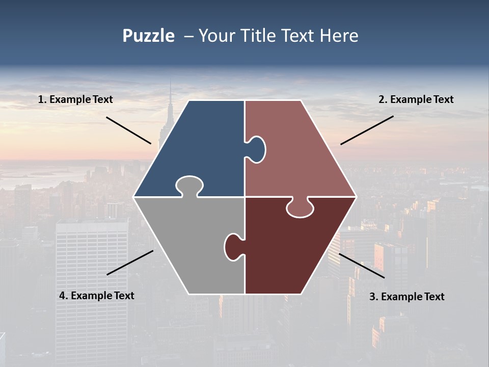 A City Skyline With A Sunset In The Background PowerPoint Template