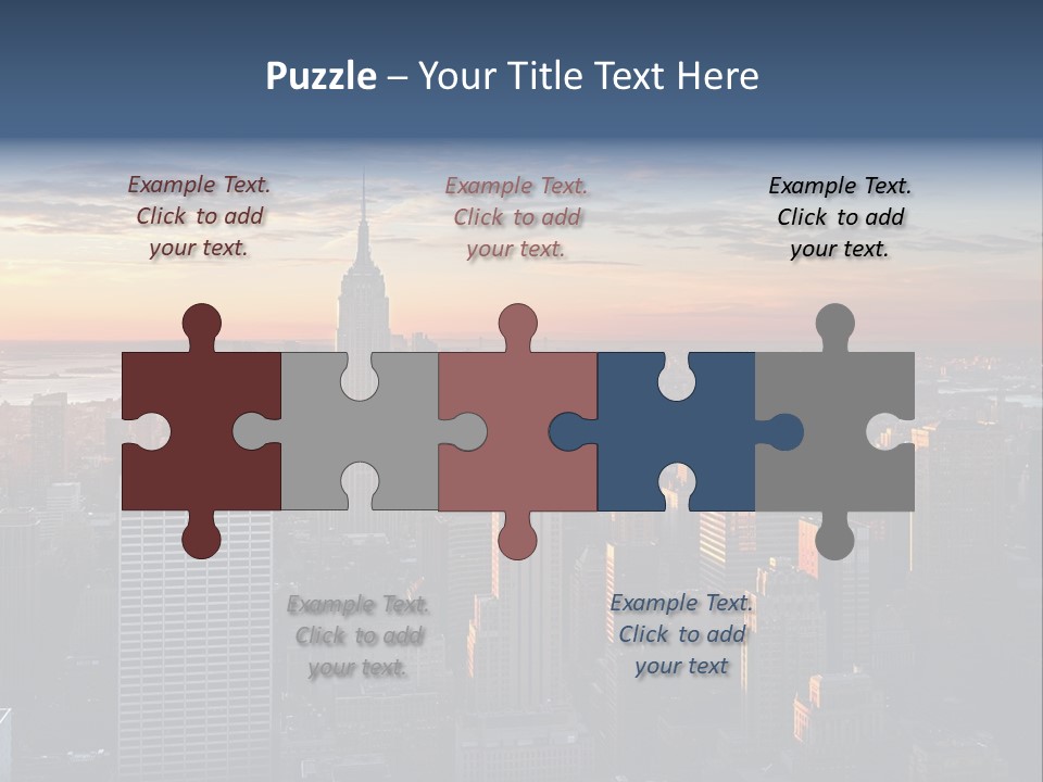 A City Skyline With A Sunset In The Background PowerPoint Template