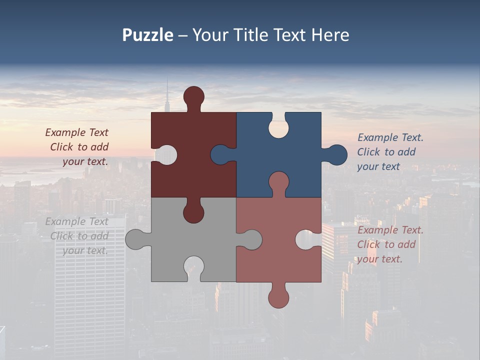 A City Skyline With A Sunset In The Background PowerPoint Template