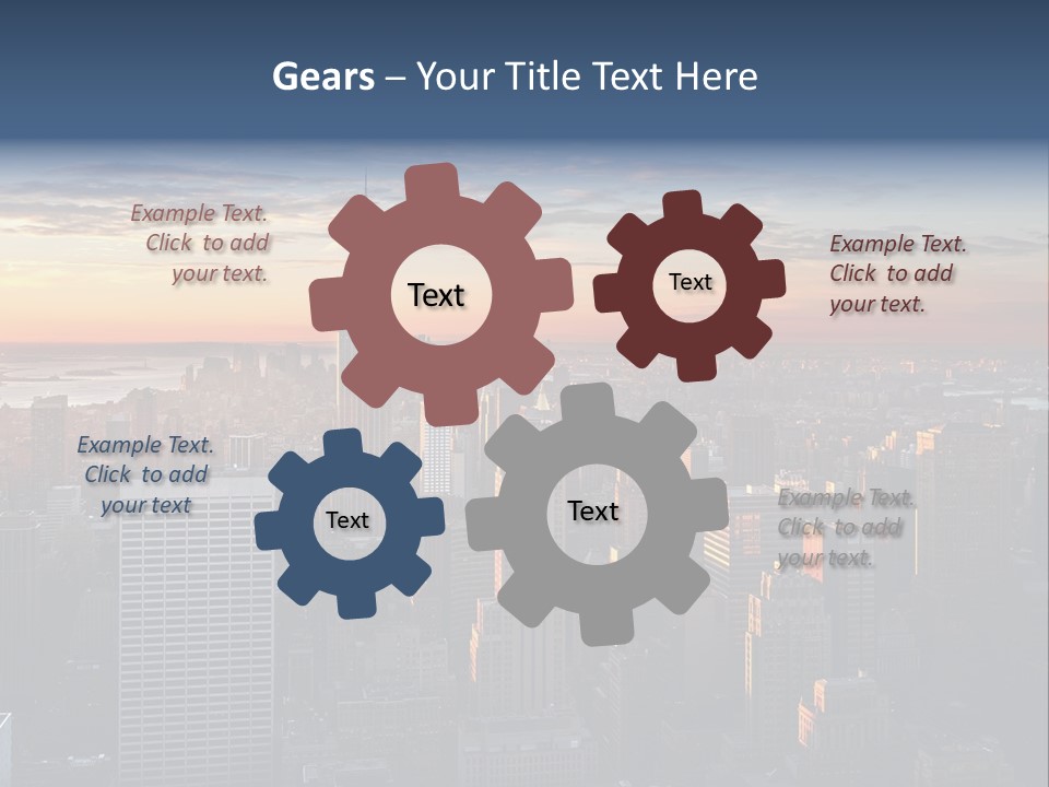 A City Skyline With A Sunset In The Background PowerPoint Template