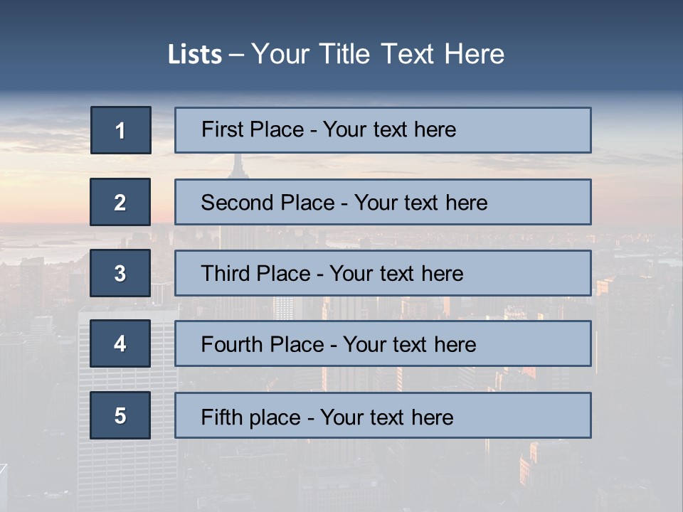 A City Skyline With A Sunset In The Background PowerPoint Template