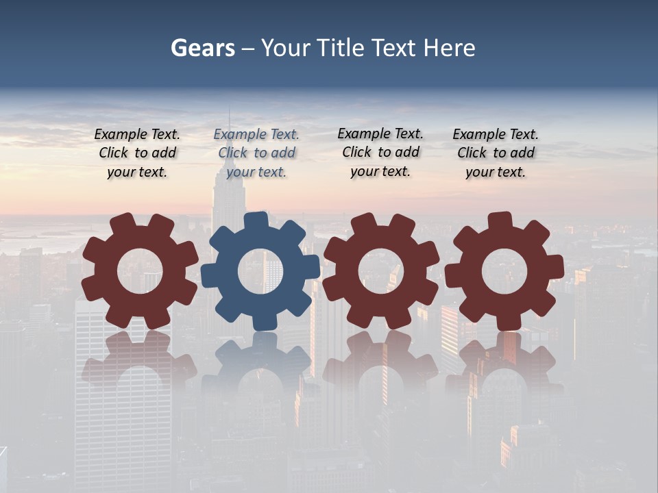 A City Skyline With A Sunset In The Background PowerPoint Template