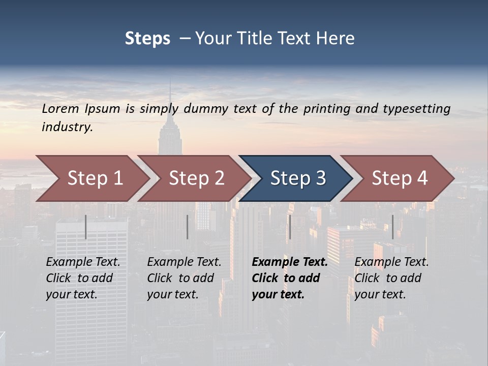 A City Skyline With A Sunset In The Background PowerPoint Template