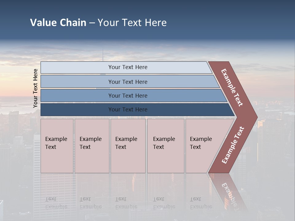 A City Skyline With A Sunset In The Background PowerPoint Template
