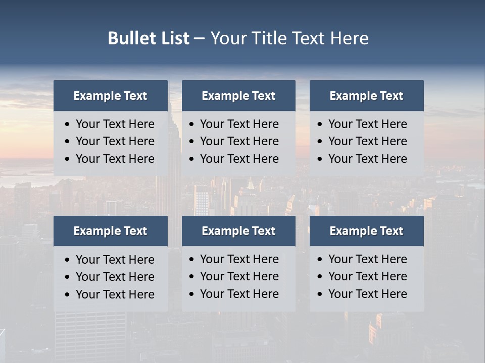 A City Skyline With A Sunset In The Background PowerPoint Template
