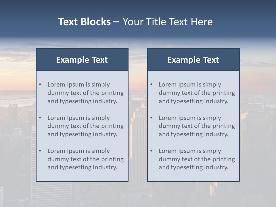 A City Skyline With A Sunset In The Background PowerPoint Template