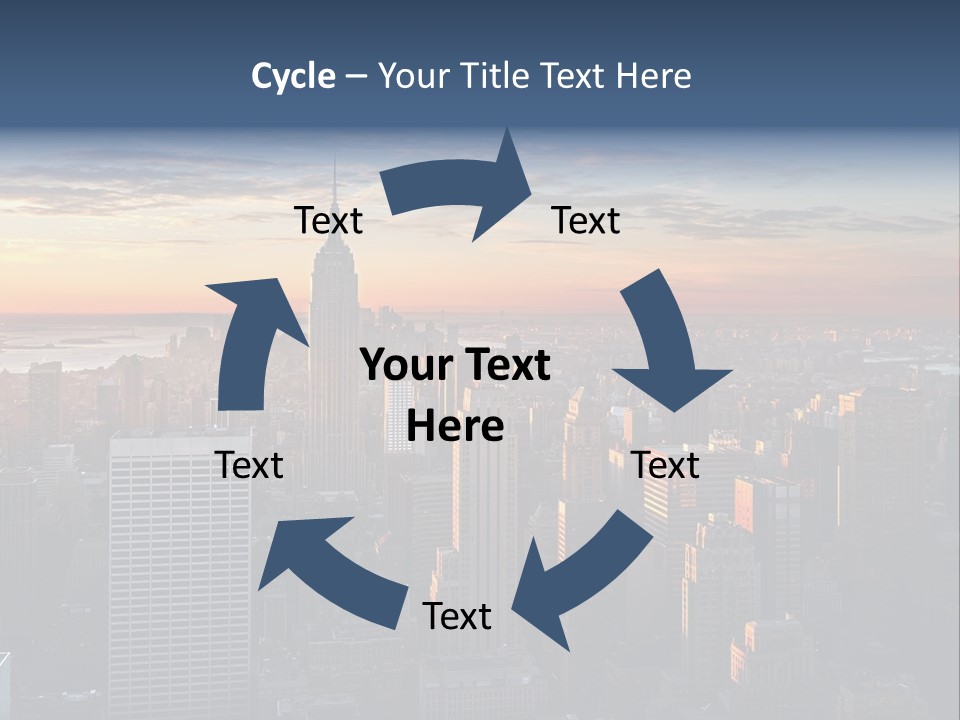A City Skyline With A Sunset In The Background PowerPoint Template