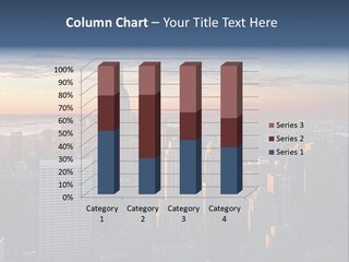 A City Skyline With A Sunset In The Background PowerPoint Template