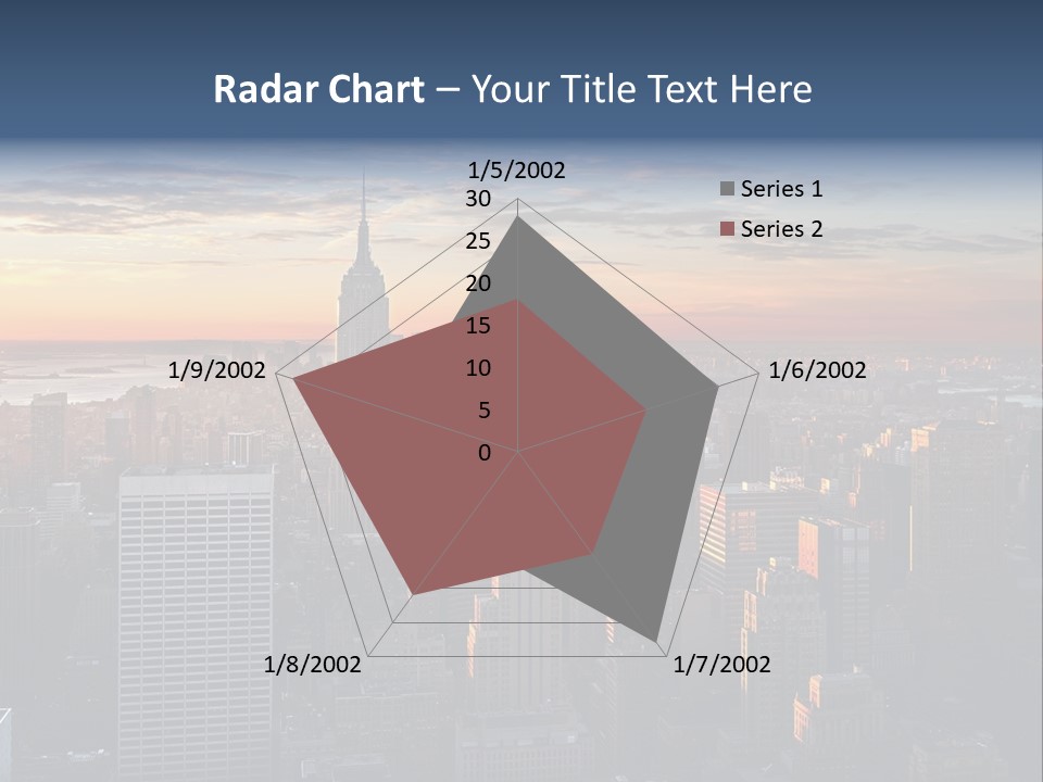 A City Skyline With A Sunset In The Background PowerPoint Template