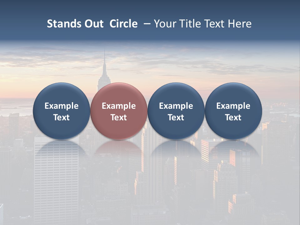 A City Skyline With A Sunset In The Background PowerPoint Template