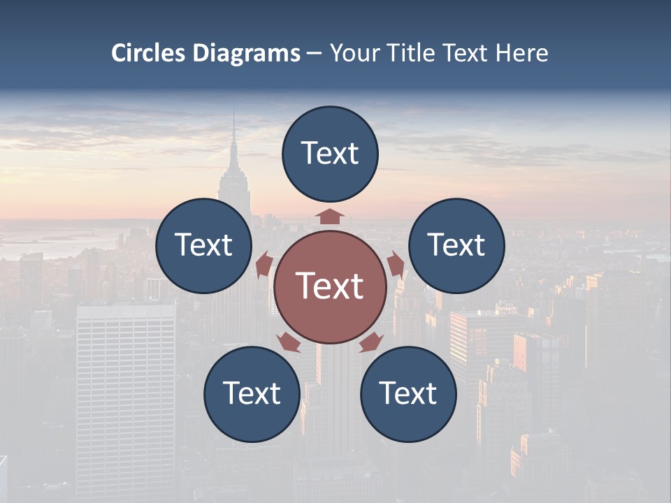 A City Skyline With A Sunset In The Background PowerPoint Template
