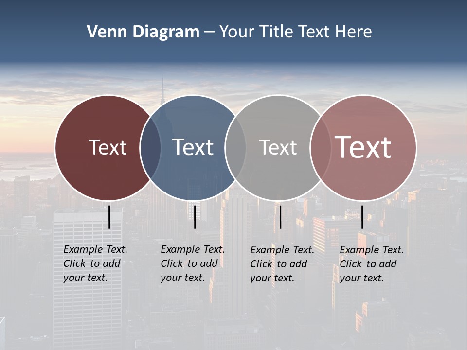 A City Skyline With A Sunset In The Background PowerPoint Template
