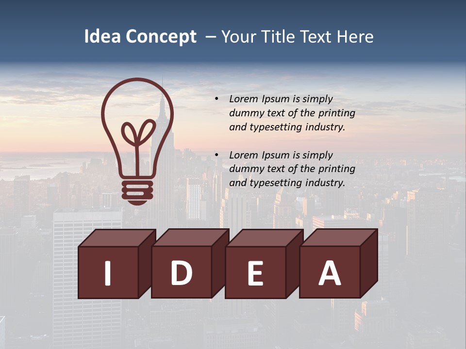 A City Skyline With A Sunset In The Background PowerPoint Template