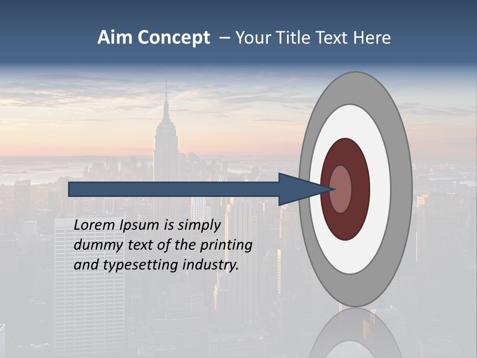 A City Skyline With A Sunset In The Background PowerPoint Template