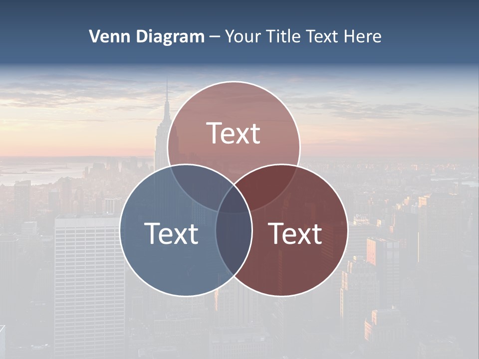 A City Skyline With A Sunset In The Background PowerPoint Template