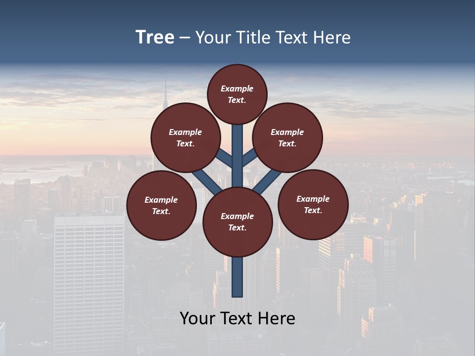 A City Skyline With A Sunset In The Background PowerPoint Template