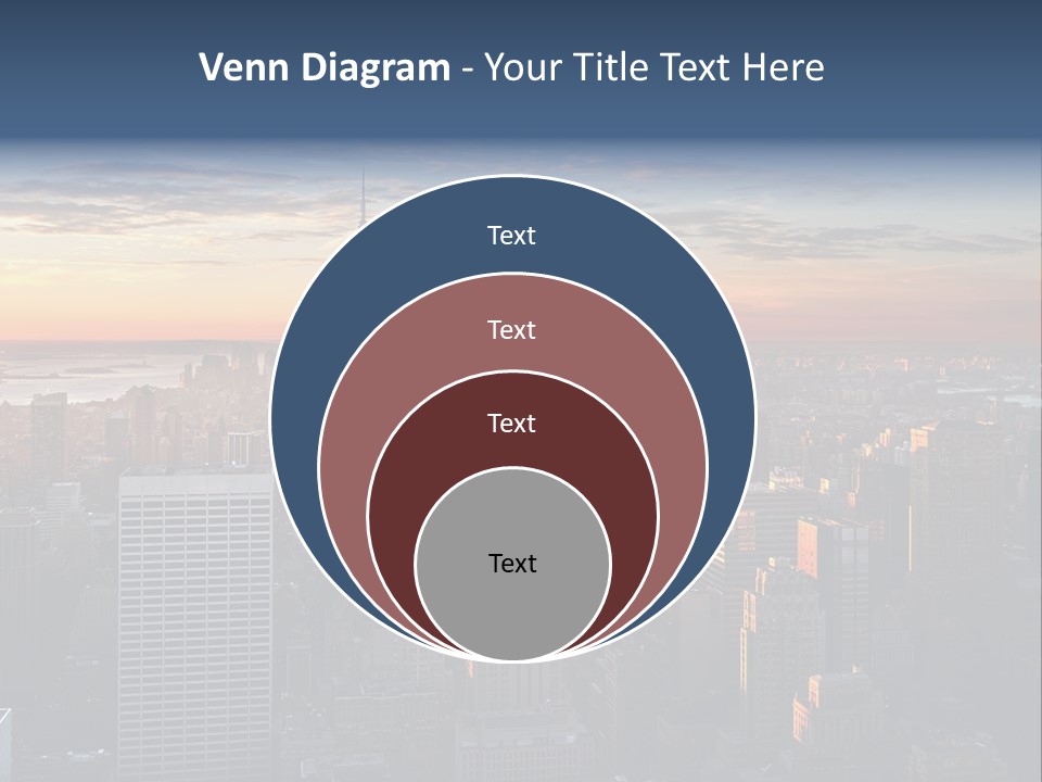 A City Skyline With A Sunset In The Background PowerPoint Template