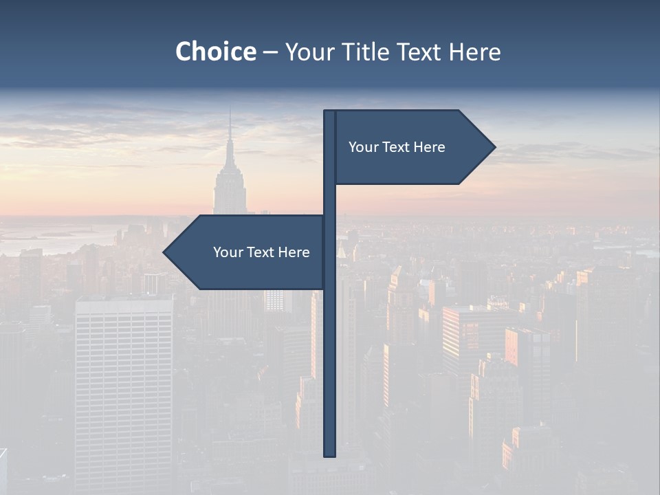 A City Skyline With A Sunset In The Background PowerPoint Template