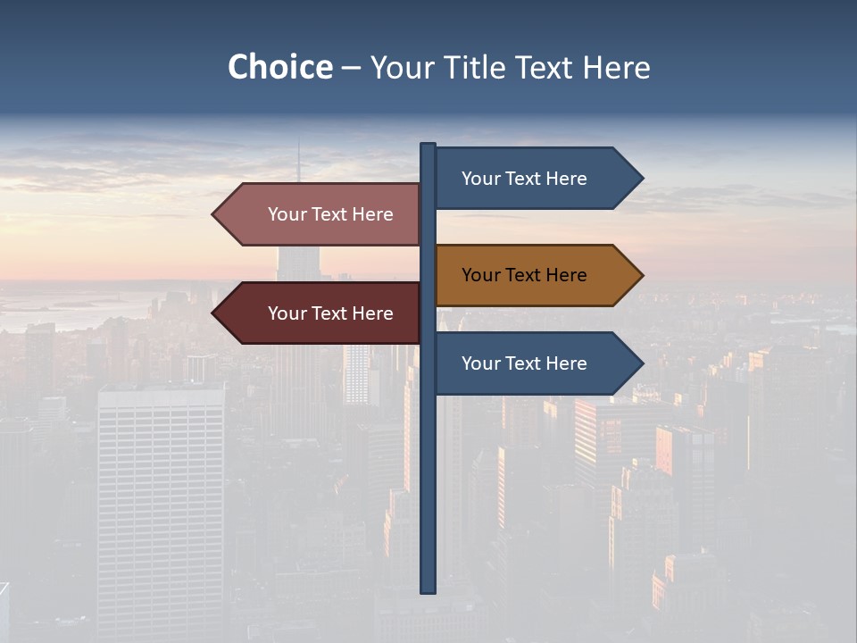 A City Skyline With A Sunset In The Background PowerPoint Template