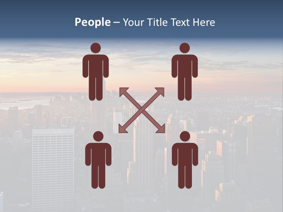 A City Skyline With A Sunset In The Background PowerPoint Template