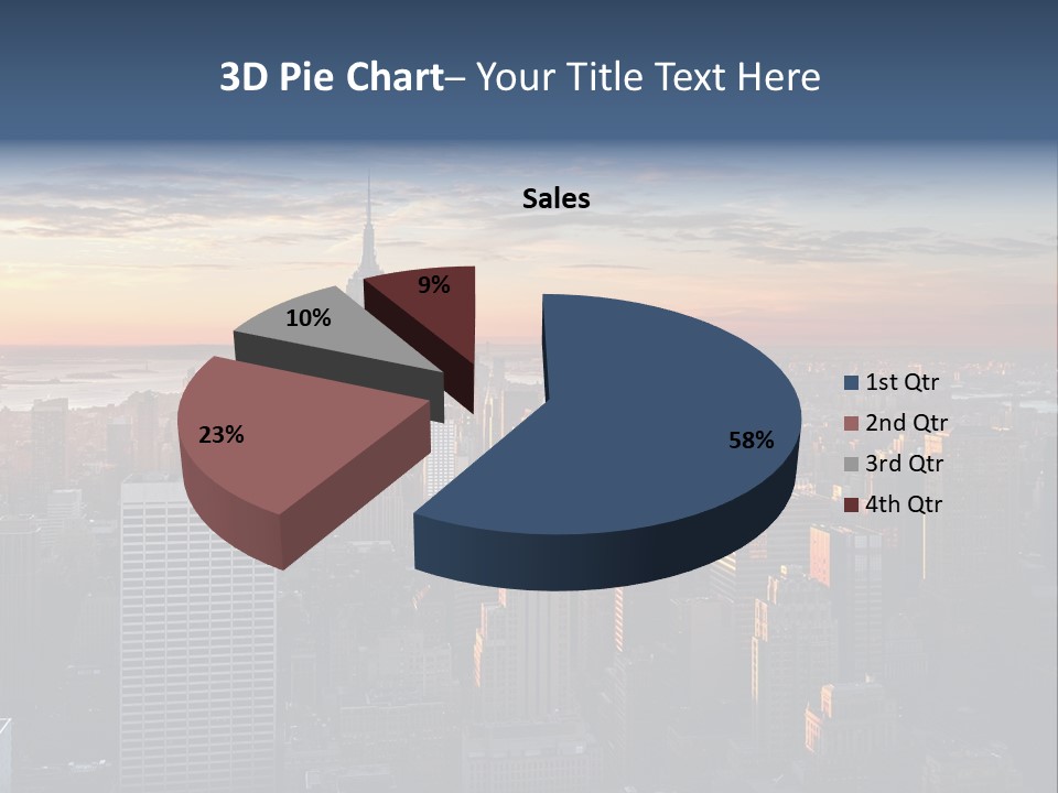 A City Skyline With A Sunset In The Background PowerPoint Template