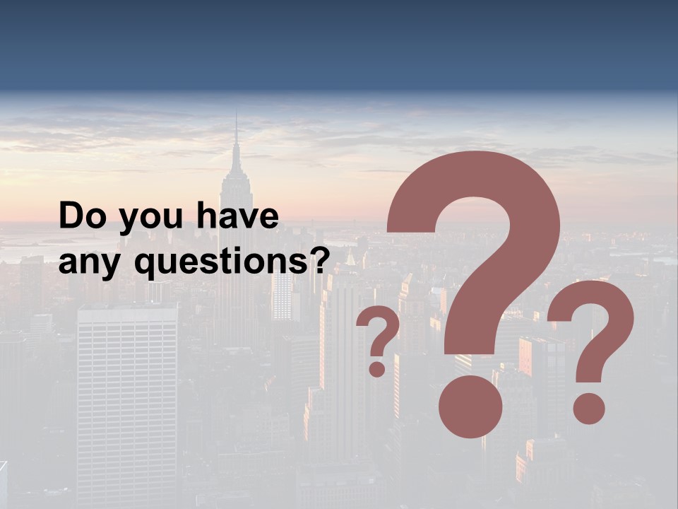 A City Skyline With A Sunset In The Background PowerPoint Template