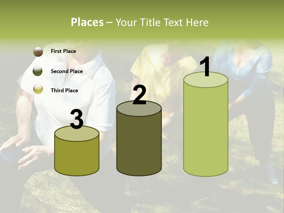 A Group Of Women Doing Yoga In A Park PowerPoint Template