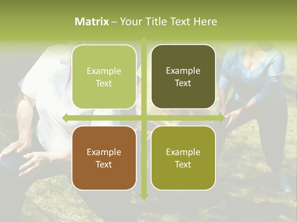 A Group Of Women Doing Yoga In A Park PowerPoint Template