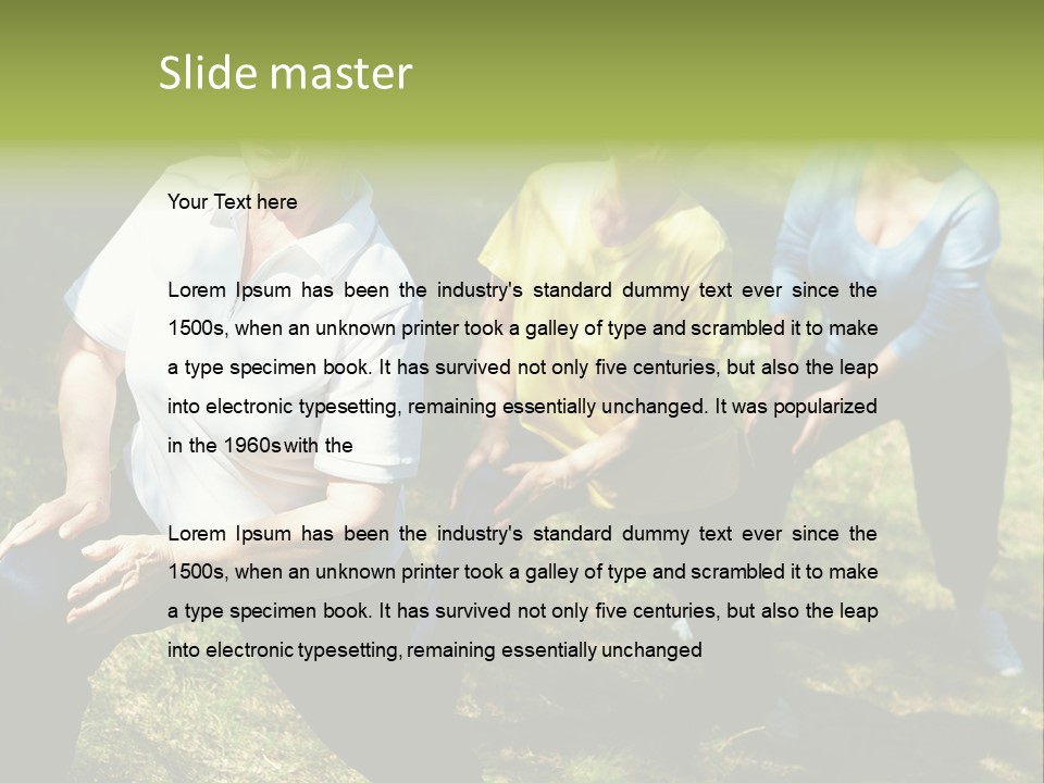 A Group Of Women Doing Yoga In A Park PowerPoint Template