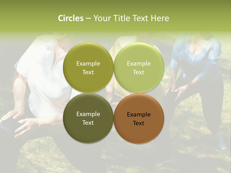 A Group Of Women Doing Yoga In A Park PowerPoint Template