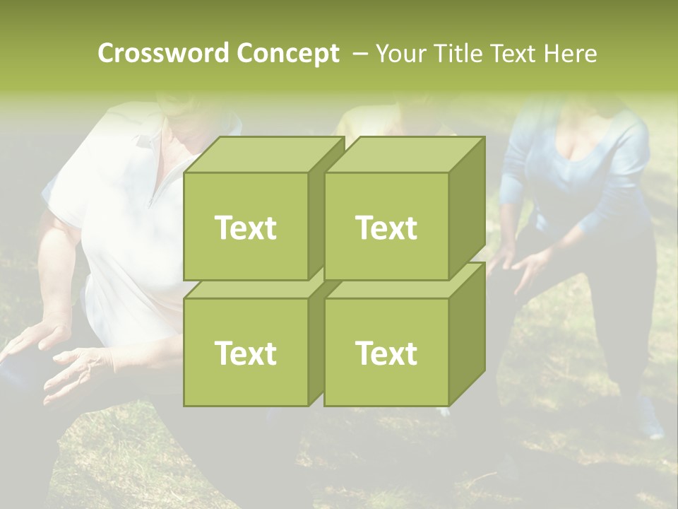 A Group Of Women Doing Yoga In A Park PowerPoint Template