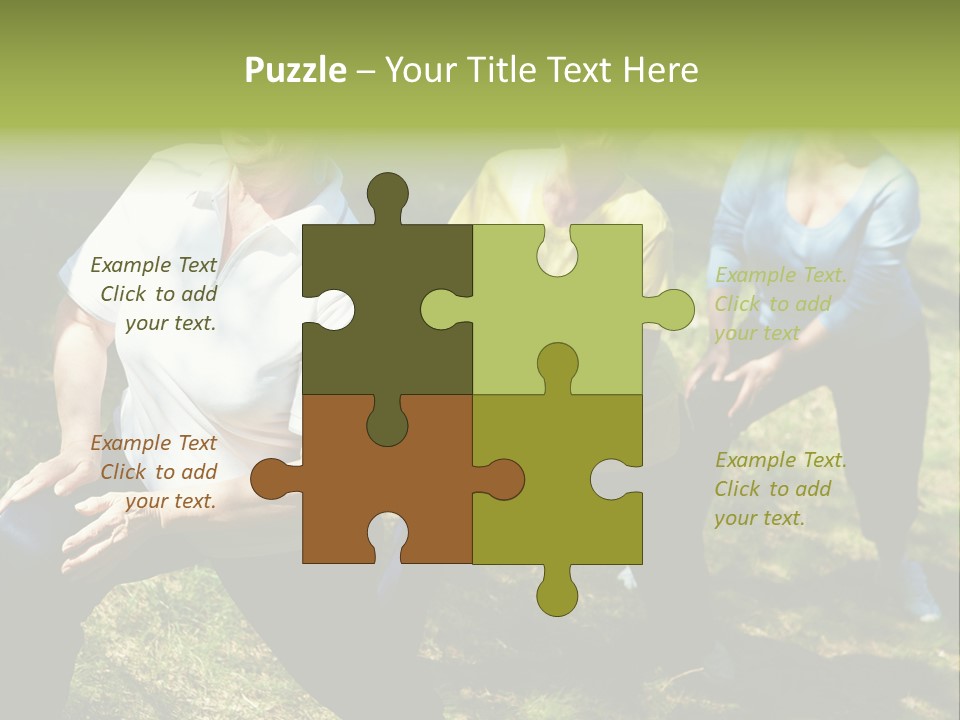 A Group Of Women Doing Yoga In A Park PowerPoint Template