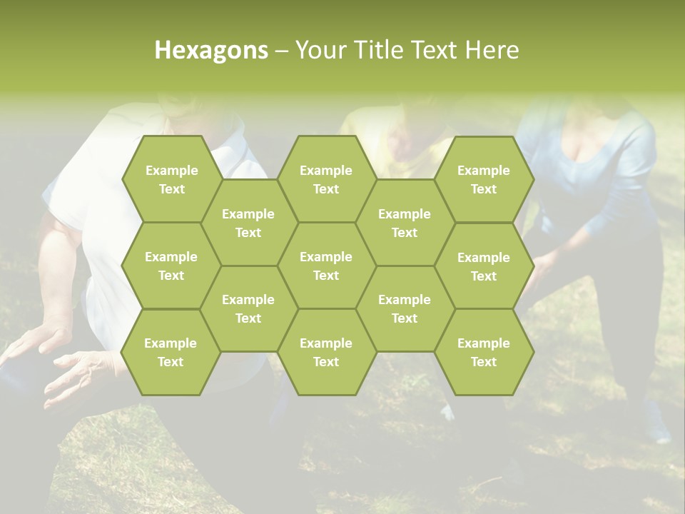 A Group Of Women Doing Yoga In A Park PowerPoint Template