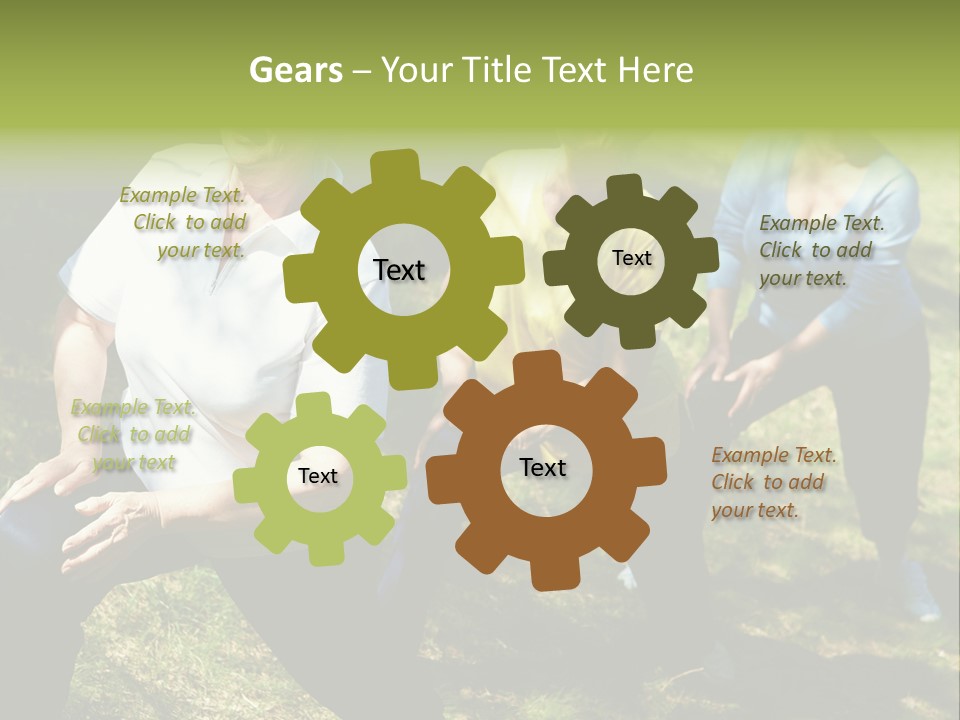 A Group Of Women Doing Yoga In A Park PowerPoint Template