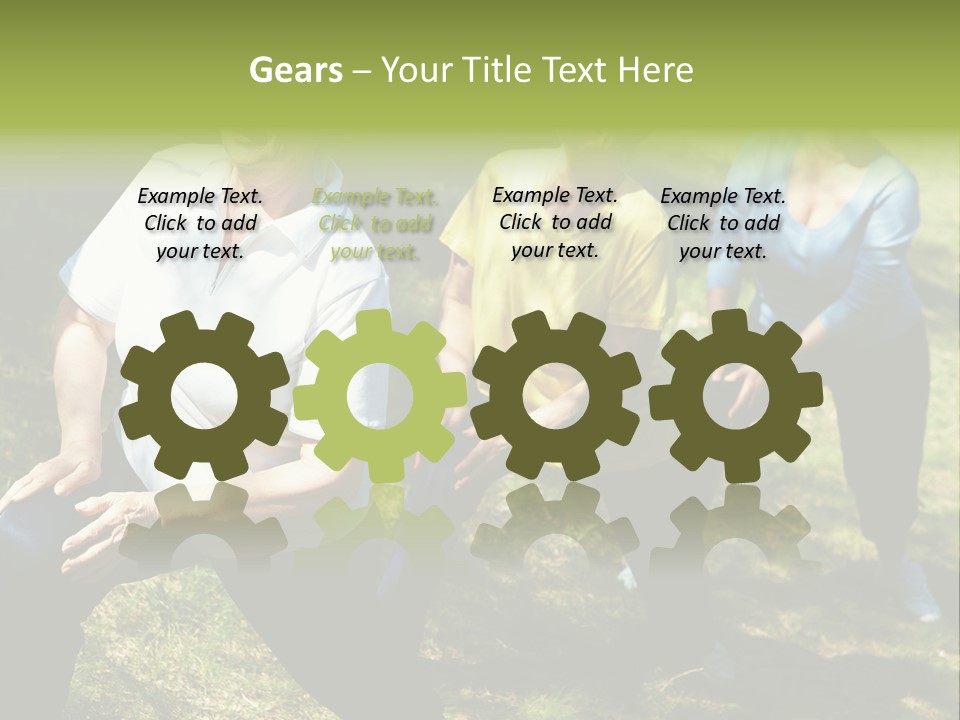 A Group Of Women Doing Yoga In A Park PowerPoint Template