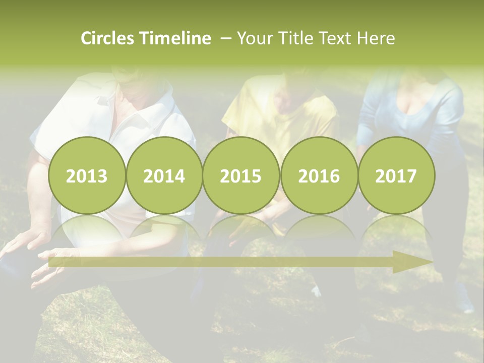 A Group Of Women Doing Yoga In A Park PowerPoint Template