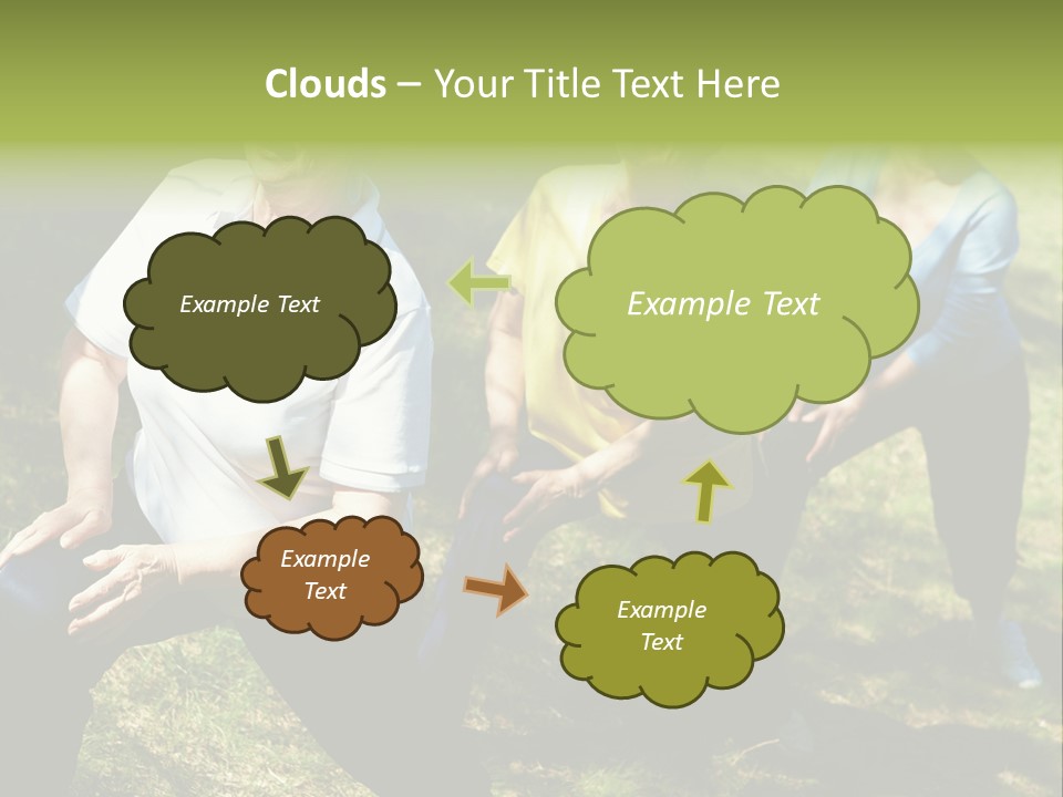 A Group Of Women Doing Yoga In A Park PowerPoint Template