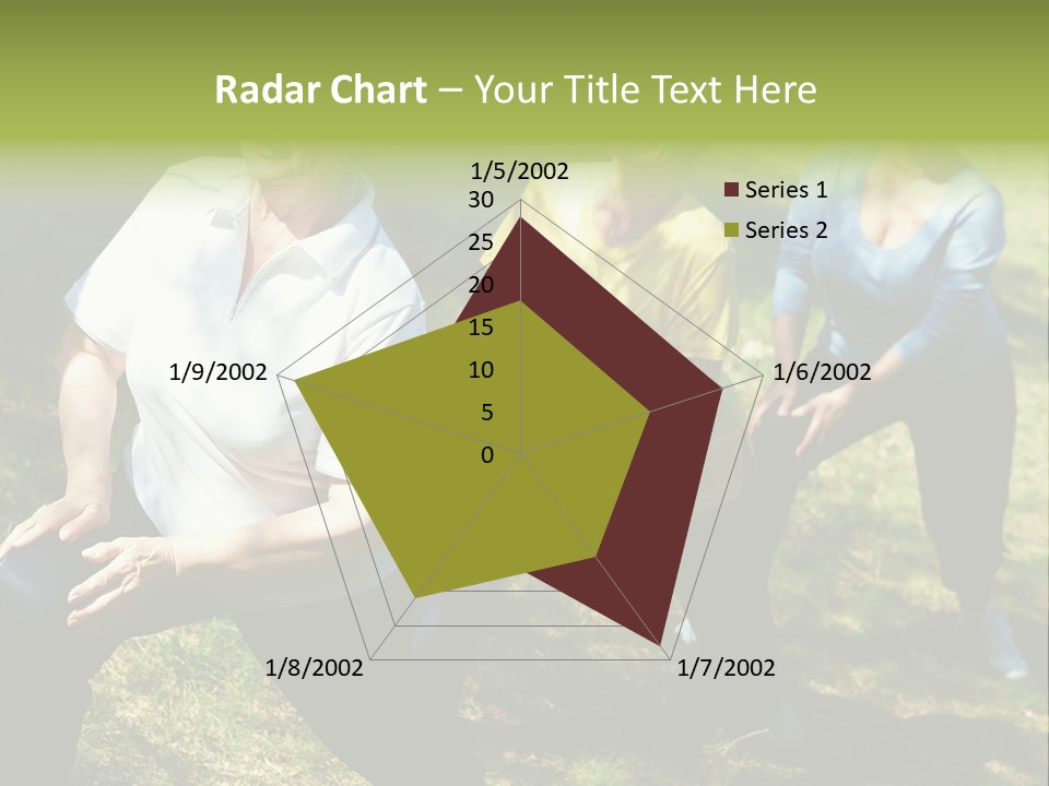 A Group Of Women Doing Yoga In A Park PowerPoint Template