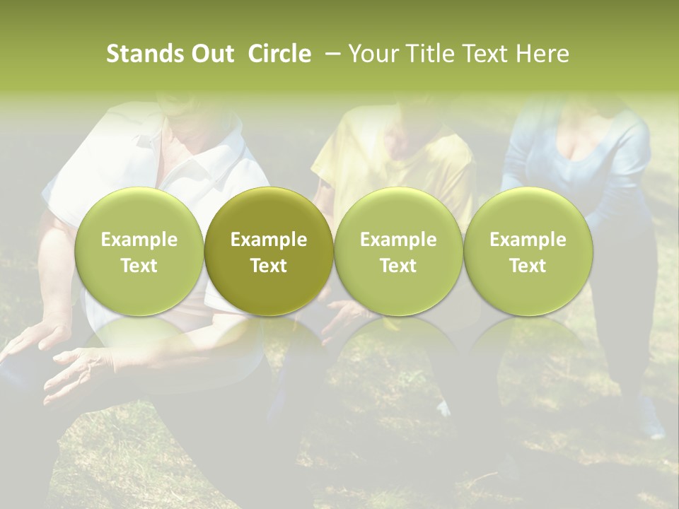 A Group Of Women Doing Yoga In A Park PowerPoint Template