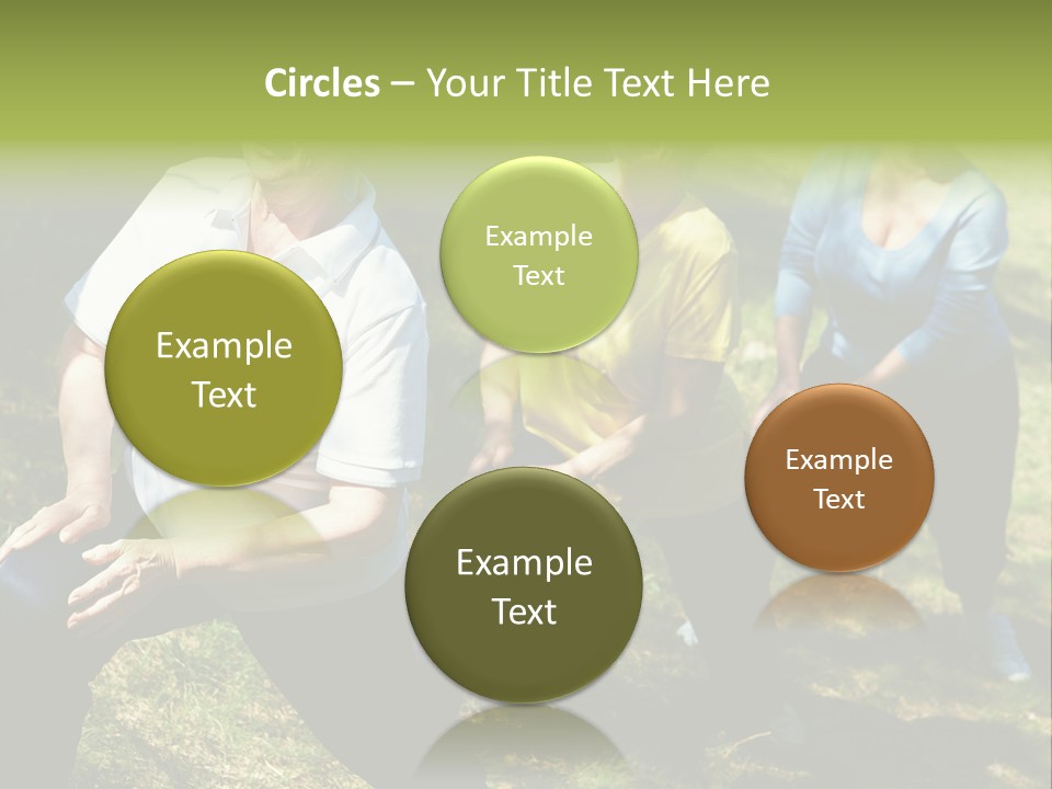 A Group Of Women Doing Yoga In A Park PowerPoint Template